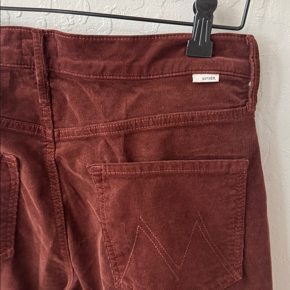 MOTHER Maven Mid Rise Ankle Wide Leg Corduroy Pants Red Brick Size 29 - Picture 8 of 8